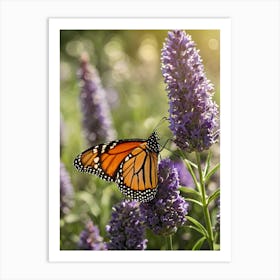 Monarch Butterfly On Lavender Art Print