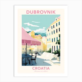 Dubrovnik, Croatia, Flat Pastels Tones Illustration 1 Poster Art Print