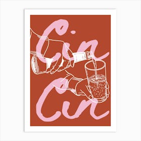 Cin Cin Retro Bar Cart Kitchen Vintage 1 Art Print