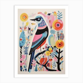 Colourful Scandi Bird Cuckoo 2 Art Print