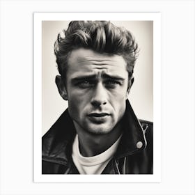 Black And White Photograph Of James Dean 1 Art Print