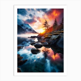 Sunrise In Norway Art Print