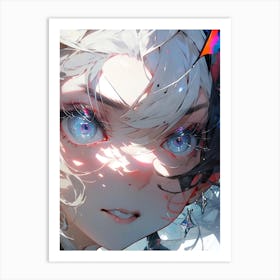 Girl With Blue Eyes Art Print