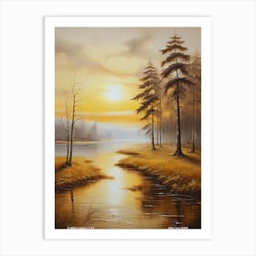 222.Golden sunset, USA. Art Print Art Print