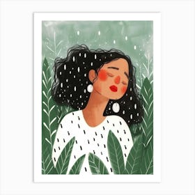 Girl In The Rain 2 Art Print