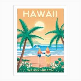 Hawaii Waikiki Beach Art Print