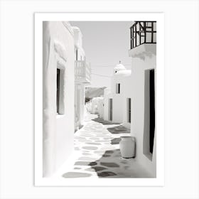 Mykonos, Greece, Photography In Black And White 4 Art Print