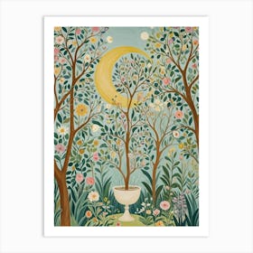 Magic Cup in the Moonlight Garden Art Print