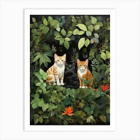 Cats In The Jungle 2 Art Print