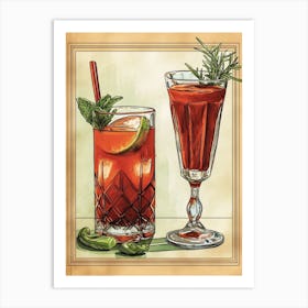 Art Deco Bloody Mary 1 Art Print