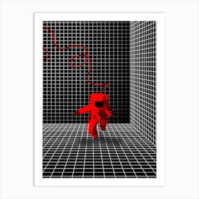 Red Astronaut In Space 1 Art Print