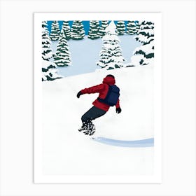 Snowboarder In The Snow Art Print