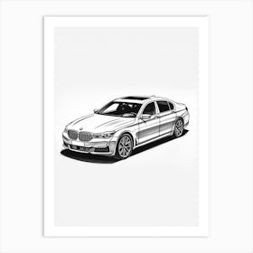 Bmw 7 Series Line Drawing 7 Art Print