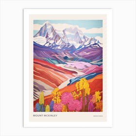 Mount Mckinley United States 2 Colourful Mountain Illustration Poster Art Print