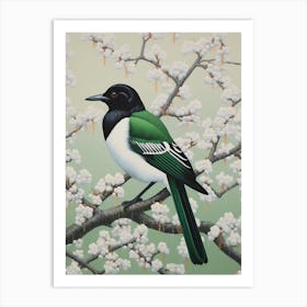 Ohara Koson Inspired Bird Painting Magpie 8 Art Print