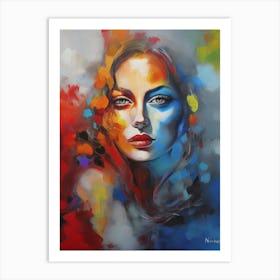 Woman With Colorful Hair 8 Art Print