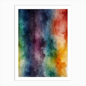 Rainbow Watercolor Painting Art Print