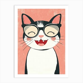 Cat In Glasses Art Print