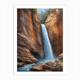 Waterfall Pouring Into The Canyon Art Print