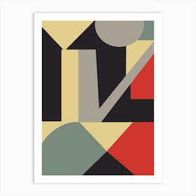 Retro Abstract Geometric Shapes 02 Art Print