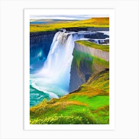 Gullfoss, Iceland Majestic, Beautiful & Classic (1) Art Print