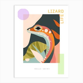 Gecko Abstract Modern Illustration 2 Poster Art Print