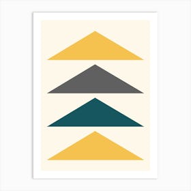 Mid Century Triangles Yellow Art Print