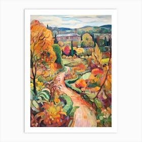 Autumn Gardens Painting Powis Castle Gardens United Kingdom 4 Art Print