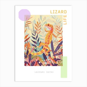 Orange Leopard Gecko Abstract Modern Illustration 1 Poster Art Print