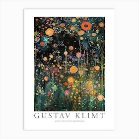 Gustav Klimt Print Klimt Poster Klimt Exhibition Poster Painting Night Wildflower Garden Art Print