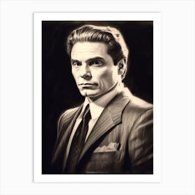 Gangster Art Henry Hill Goodfellas B&W 3 Art Print