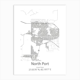 North Port,United States Minimalist Map Poster