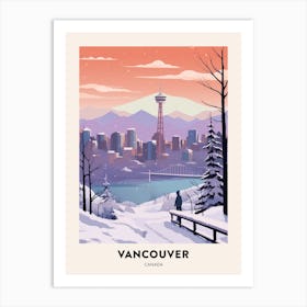Vintage Winter Travel Poster Vancouver Canada 4 Art Print