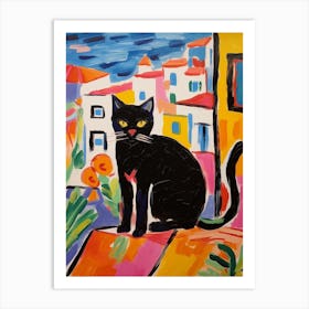 Painting Of A Cat In Cartagena Spain 3 Art Print