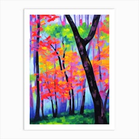 Forest Pansy Redbud Tree Cubist 2 Art Print