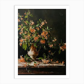 Baroque Floral Still Life Honeysuckle 3 Art Print