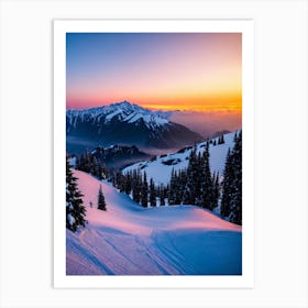 Obertauern, Austria Sunrise Skiing Poster Art Print