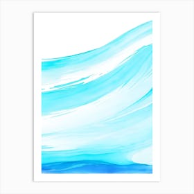 Blue Ocean Wave Watercolor Vertical Composition 125 Art Print