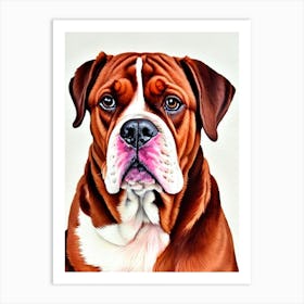 Dogue De Bordeaux Watercolour Dog Art Print