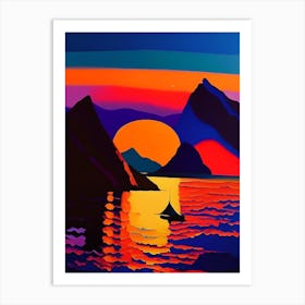 Acrylic Style Bay Sunset Art Print