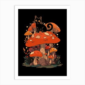 Feline Fungi Cat Art Print