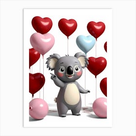 Koala With Balloons 1 Art Print