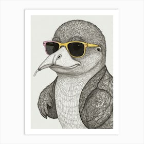 Penguin In Sunglasses Art Print