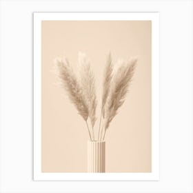 White Vase With Pampas Grass_2064687 Art Print