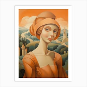 Woman In A Hat 1 Art Print