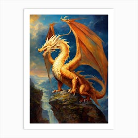 A Legendary Dragon Painted In Oil Colors With Da V (1) Art Print