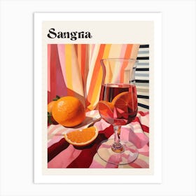 Sangria 2 Retro Cocktail Poster Art Print