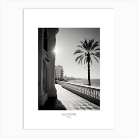 Poster Of Alicante, Spain, Black And White Analogue Photography 4 Art Print