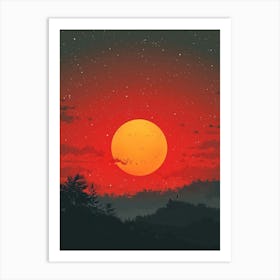 Sunset In The Mountains 24 Art Print