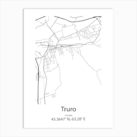 Truro,Canada Minimalist Map Art Print